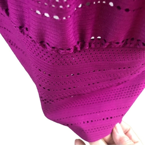 Prana Breathe Outer Layer Racerback Tank Top Women XL Magenta Perforated Air - Picture 3 of 8